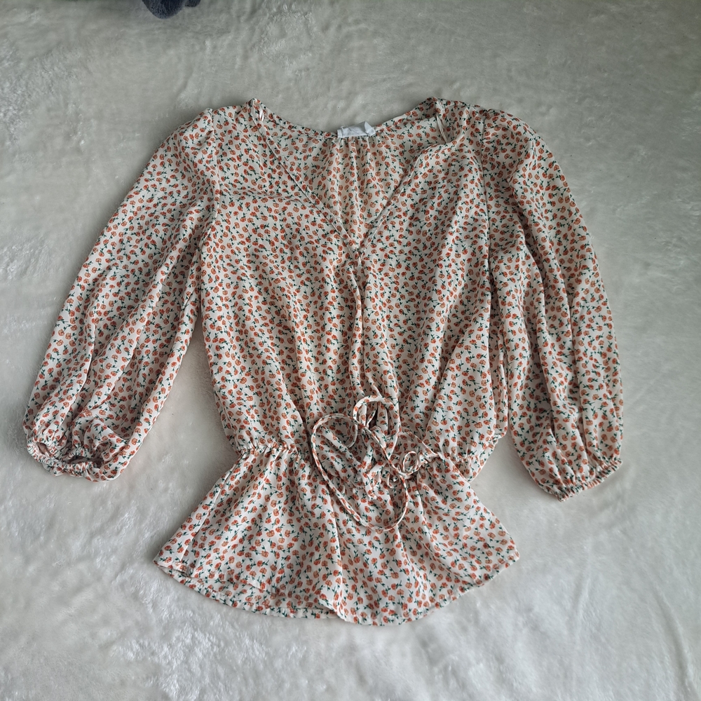 Sienna Sky Cream and Red Floral Blouse